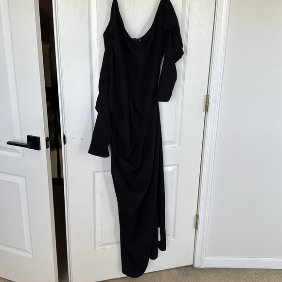 ASOS DESIGN Curve Slouchy Fallen Shoulder MIDI Dress - Picture 7 of 7